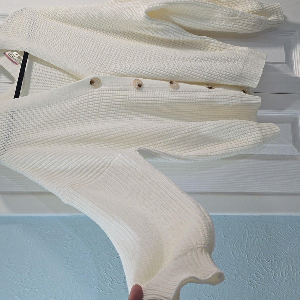 Andree Women's Cream Button-Up Cardigan - Picture 9 of 12